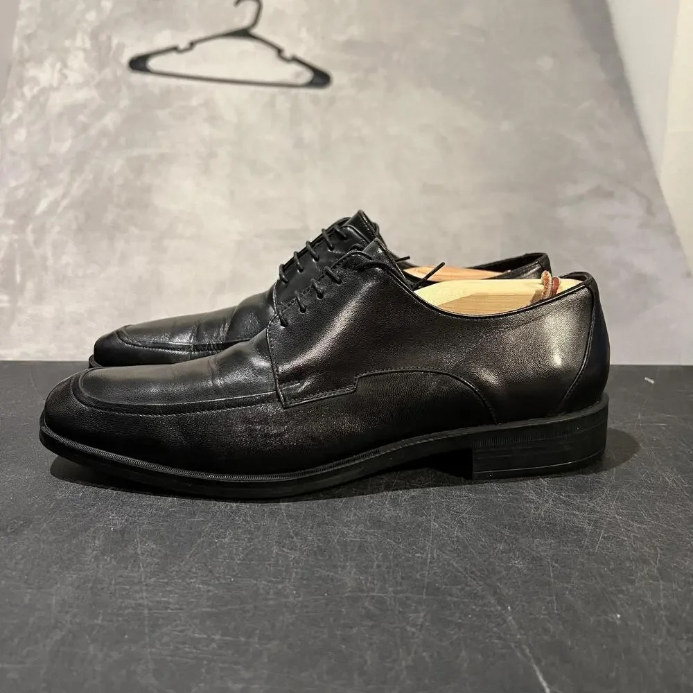 Bruno Magli Shoes Mens Size 9.5 Black Leather Oxford Dress Lace Up Made In Italy
